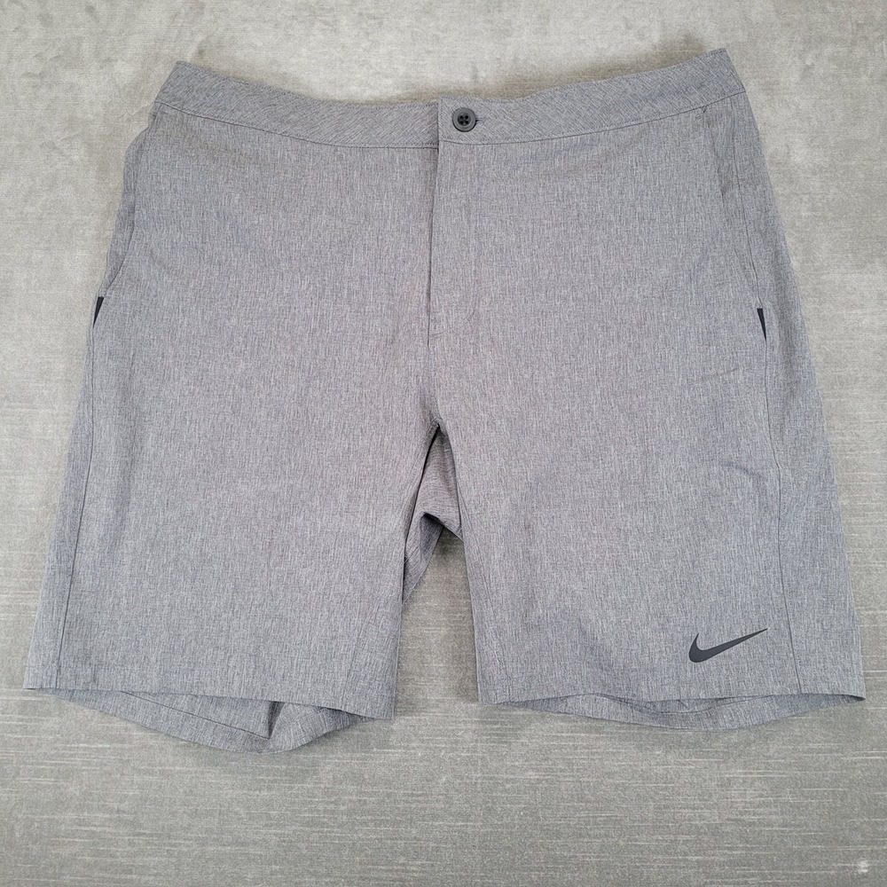 Nike Swim Mens Gray Heathered Board Shorts Size 36 Swimbriefs Trunks